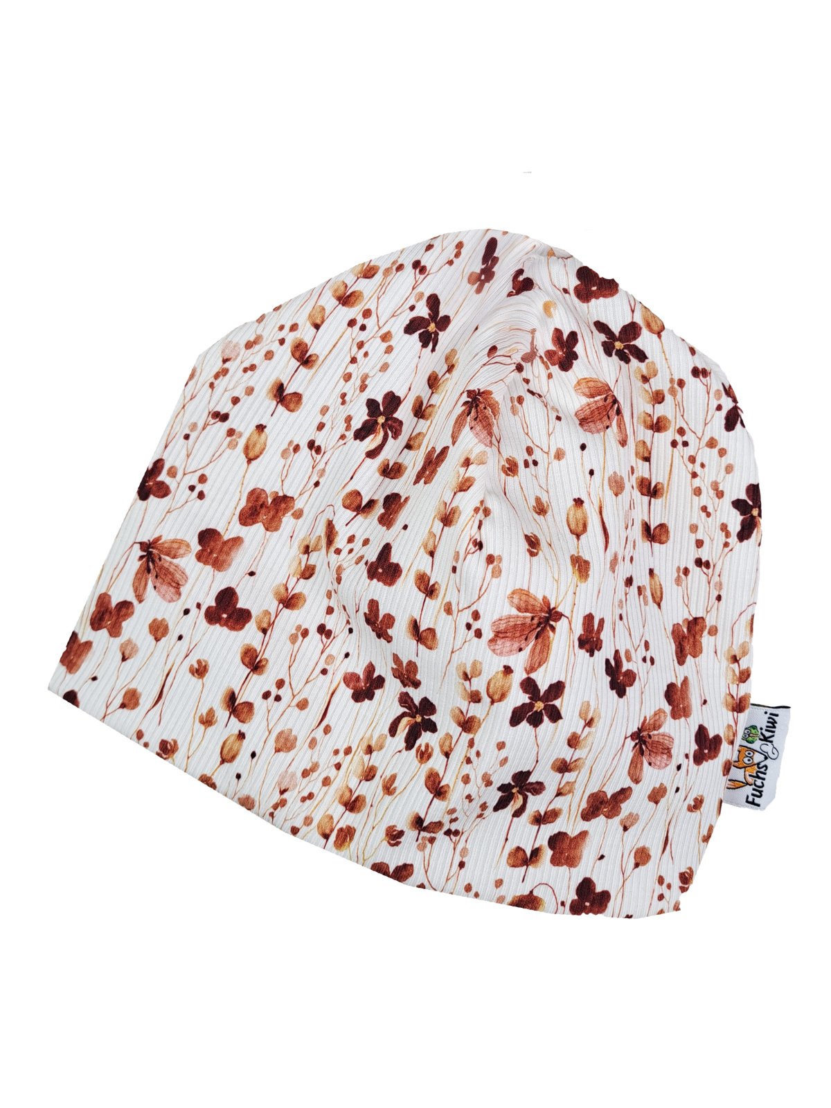 Beanie Feinripp Blumentraum rost