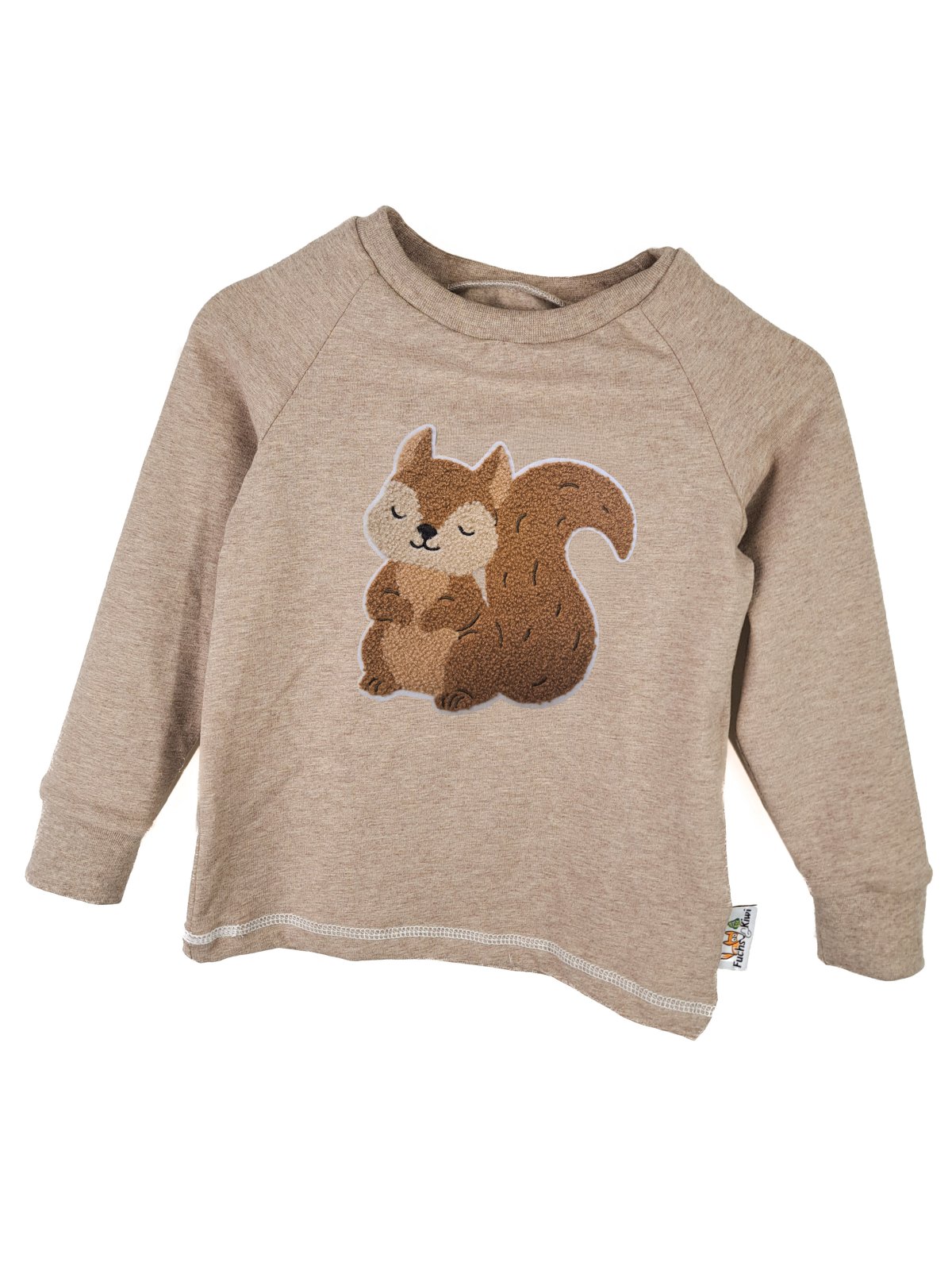 Langarmshirt Eichhörnchen-Patch sand