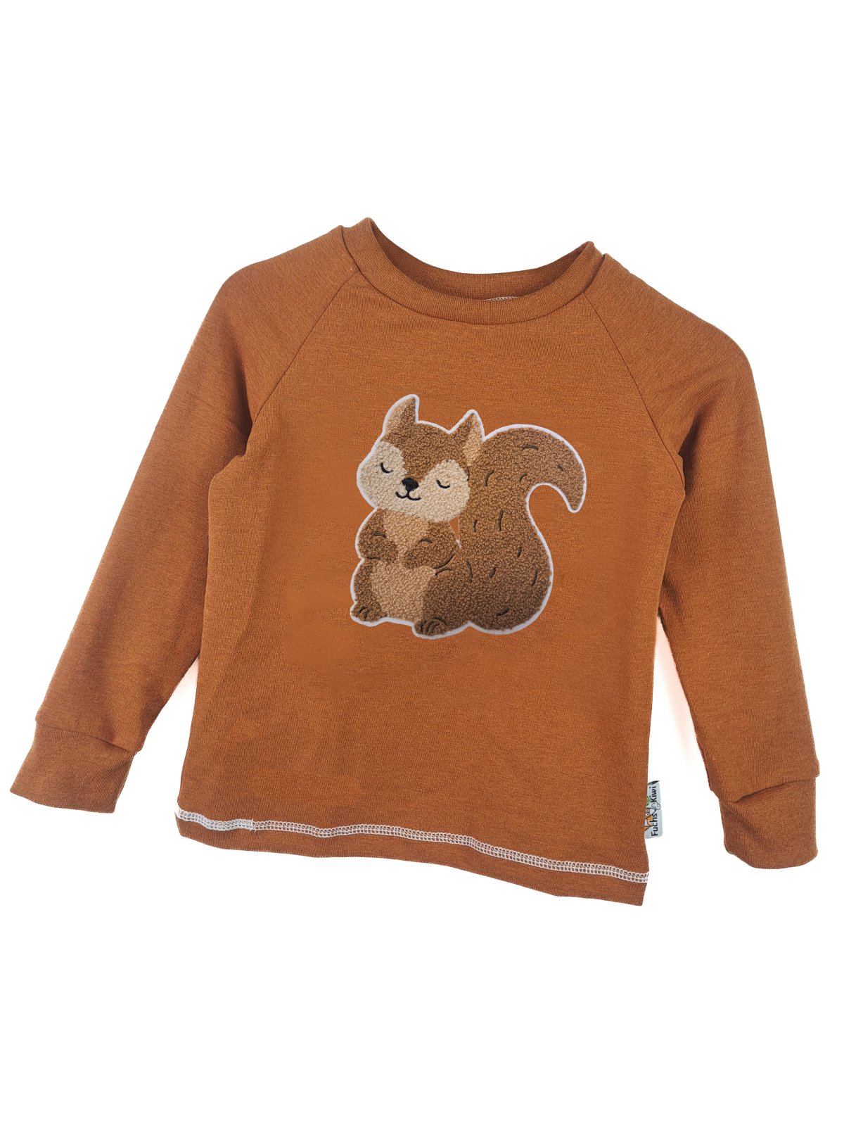 Langarmshirt Eichhörnchen-Patch rost