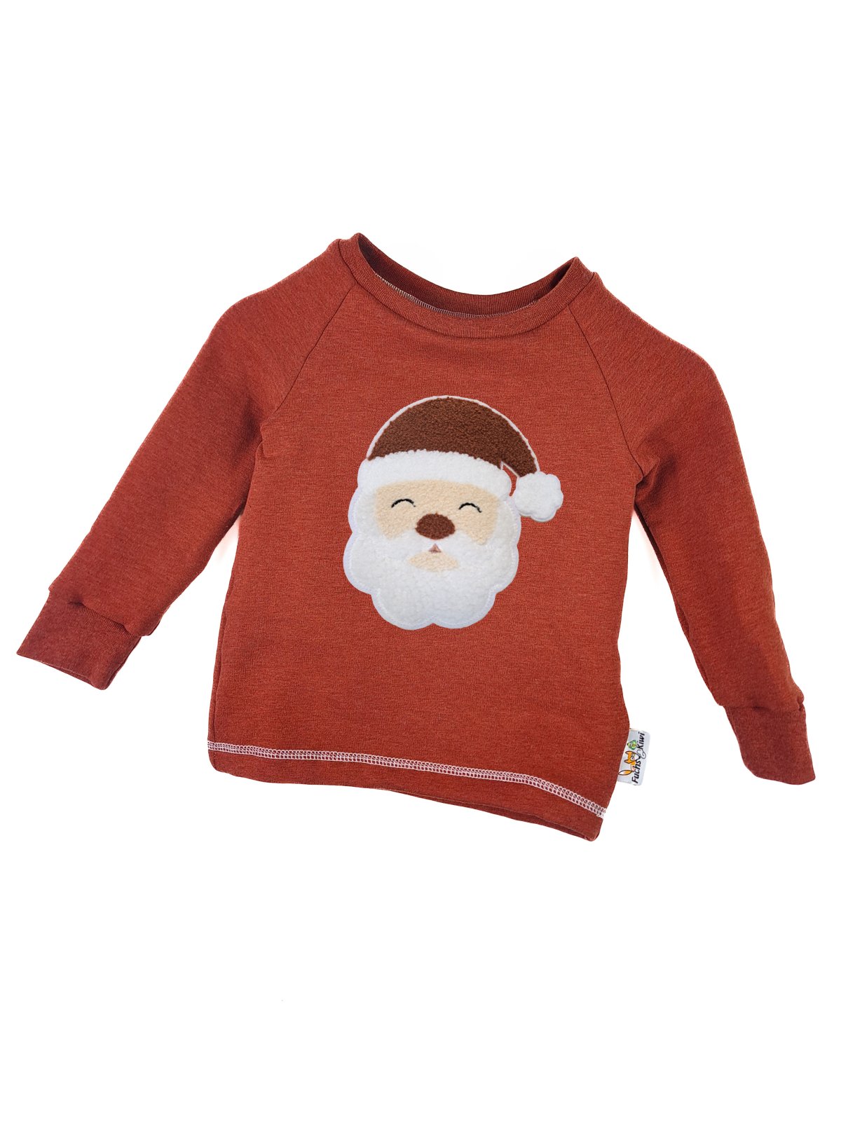 Langarmshirt Weihnachtsmann-Patch 