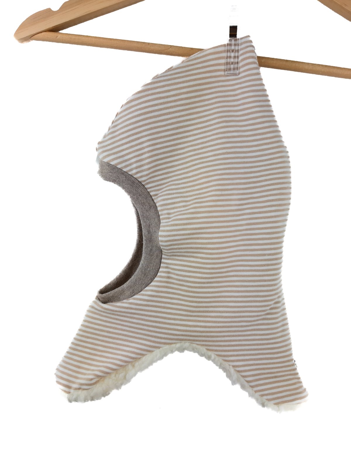 Schlupfmütze Streifen beige