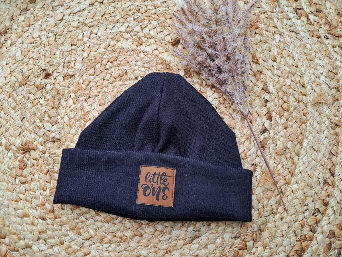 Hipster Beanie Feinripp dunkelblau 35-37