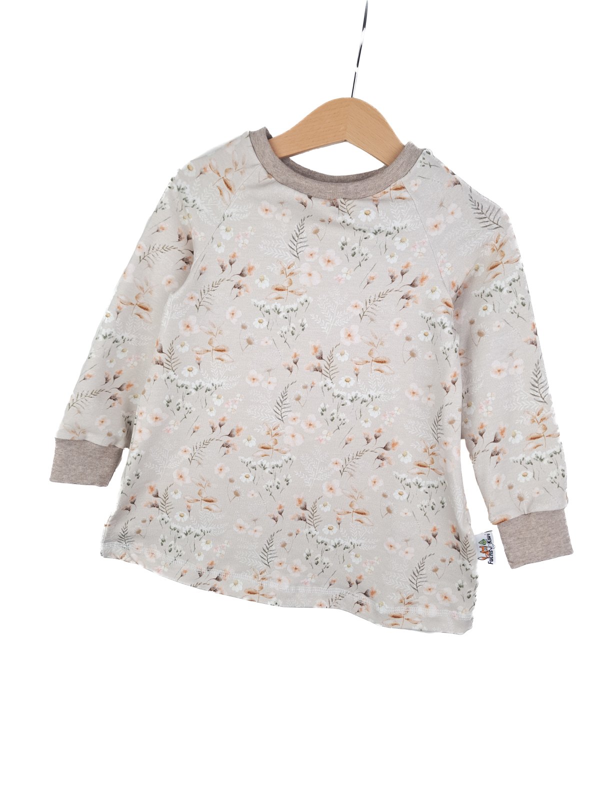 Langarmkleid Blümchen sand