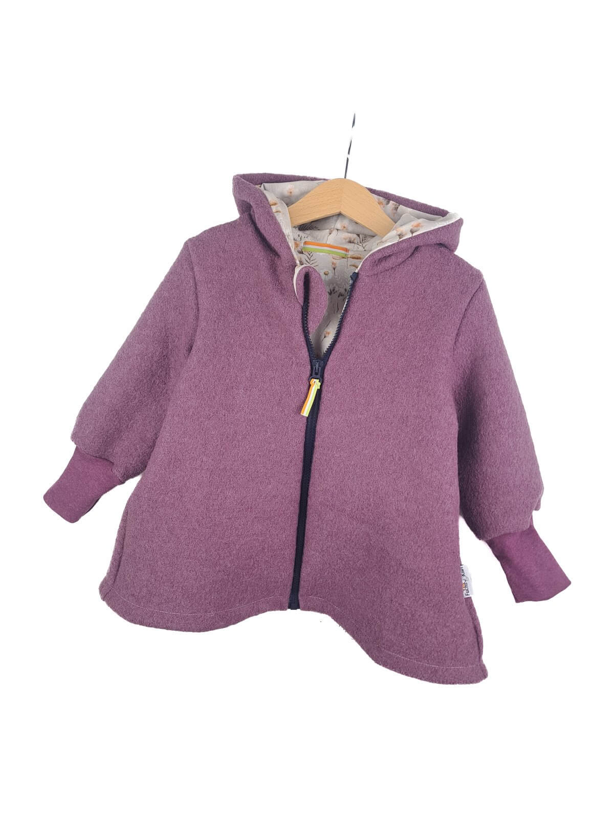 Walkmantel Walk flieder mit Blümchen sand 86/92