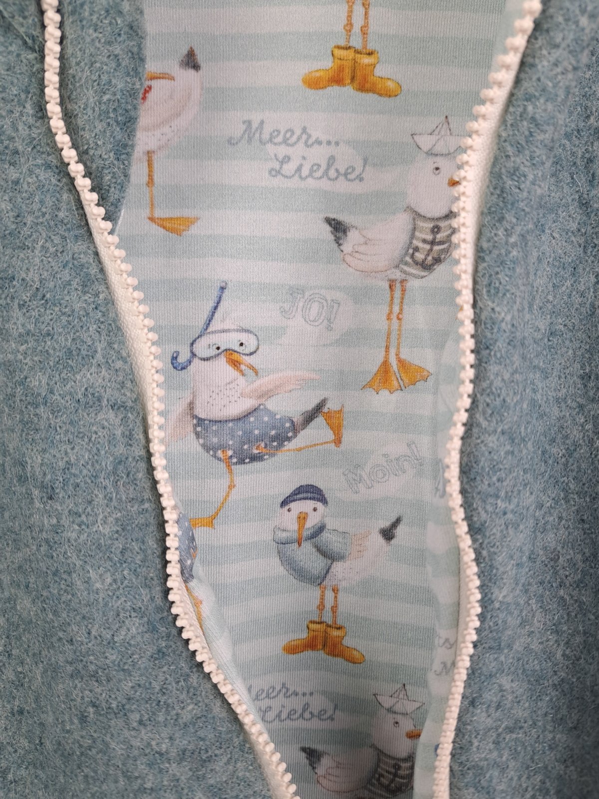 Walkjacke Walk mint meliert mit Möwe Moin 110/116