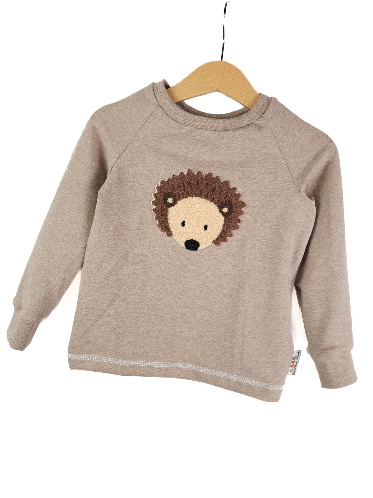 Langarmshirt Igel-Patch sand
