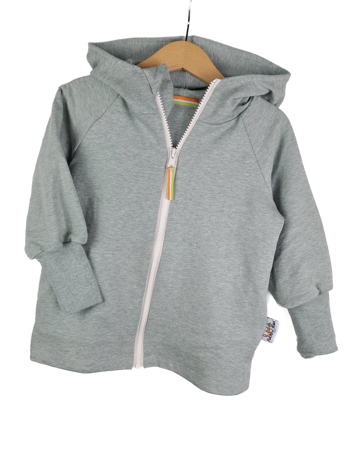 Sweatjacke mit Patch HAPPY mint meliert