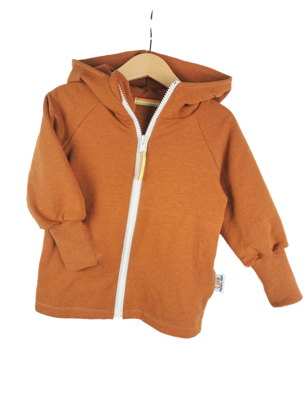 Sweatjacke mit Patch WILD rost meliert