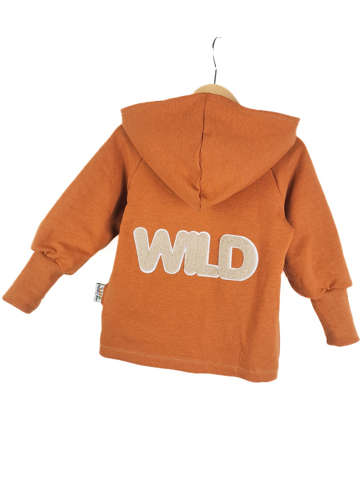 Sweatjacke mit Patch WILD rost meliert