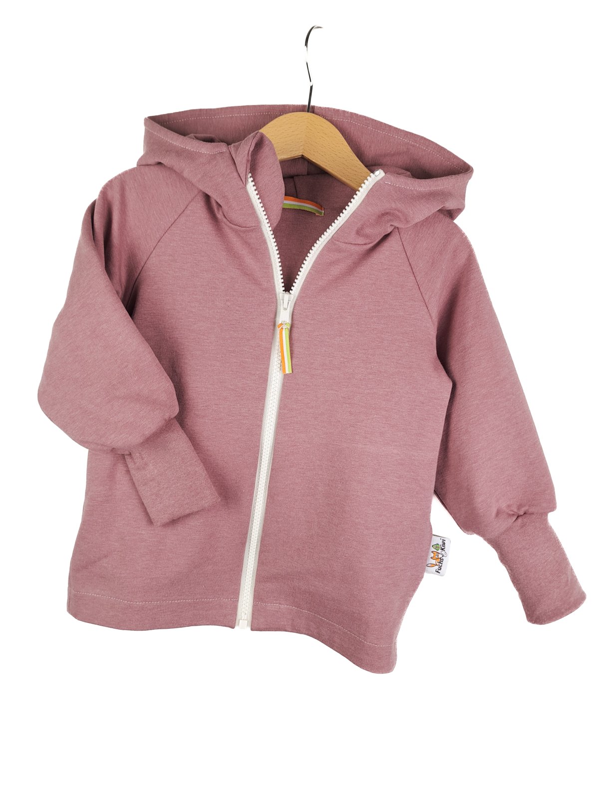 Sweatjacke mit Patch CUTE altrosa meliert