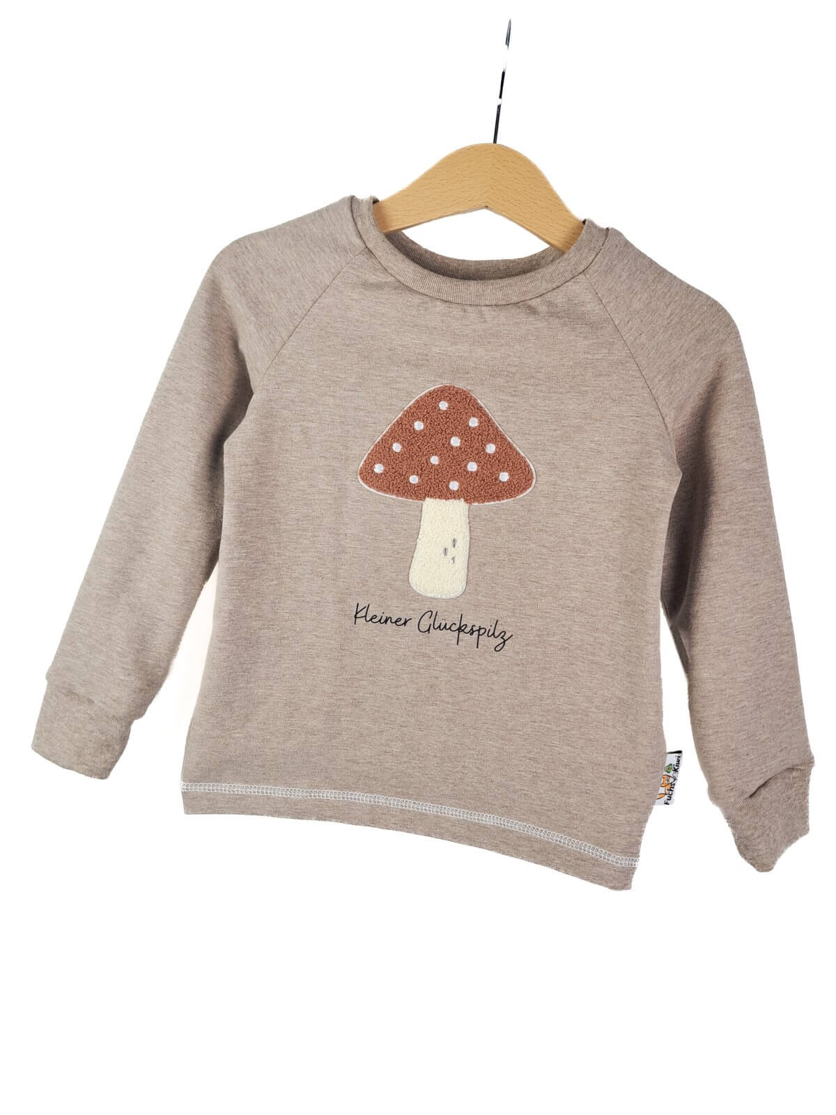 Langarmshirt Glückspilz-Patch sand