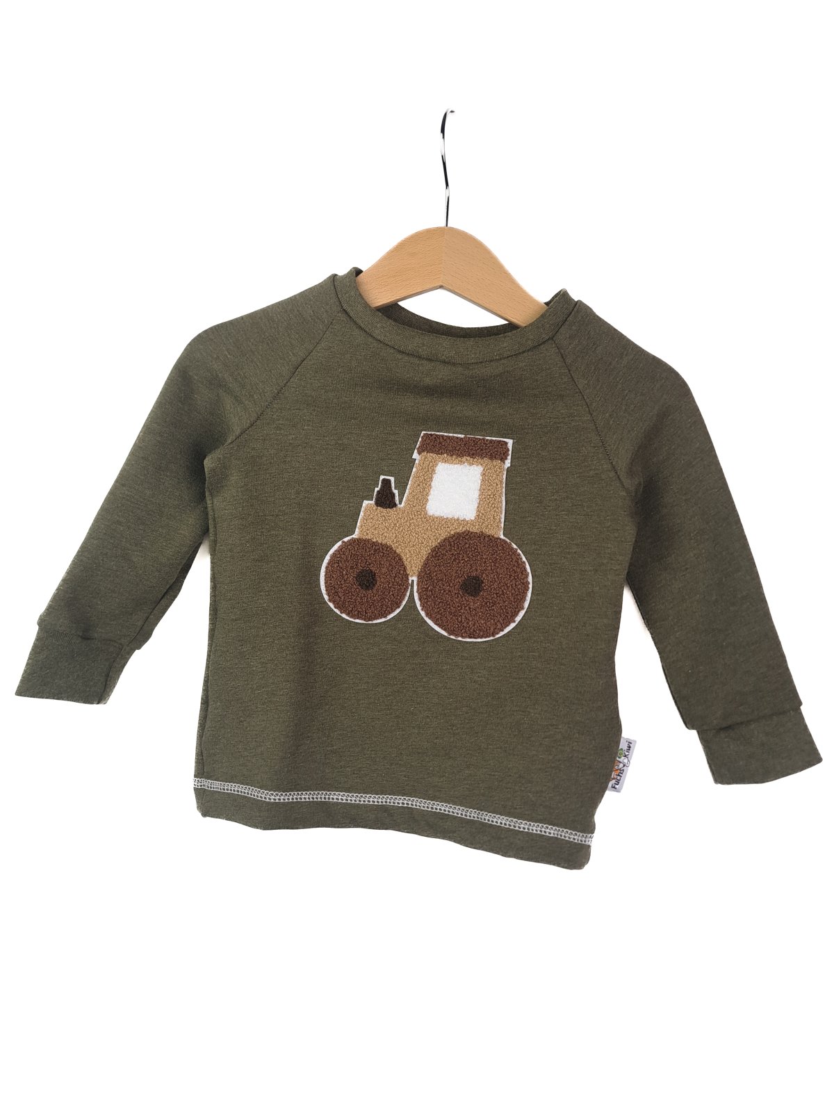 Langarmshirt Traktor-Patch khaki