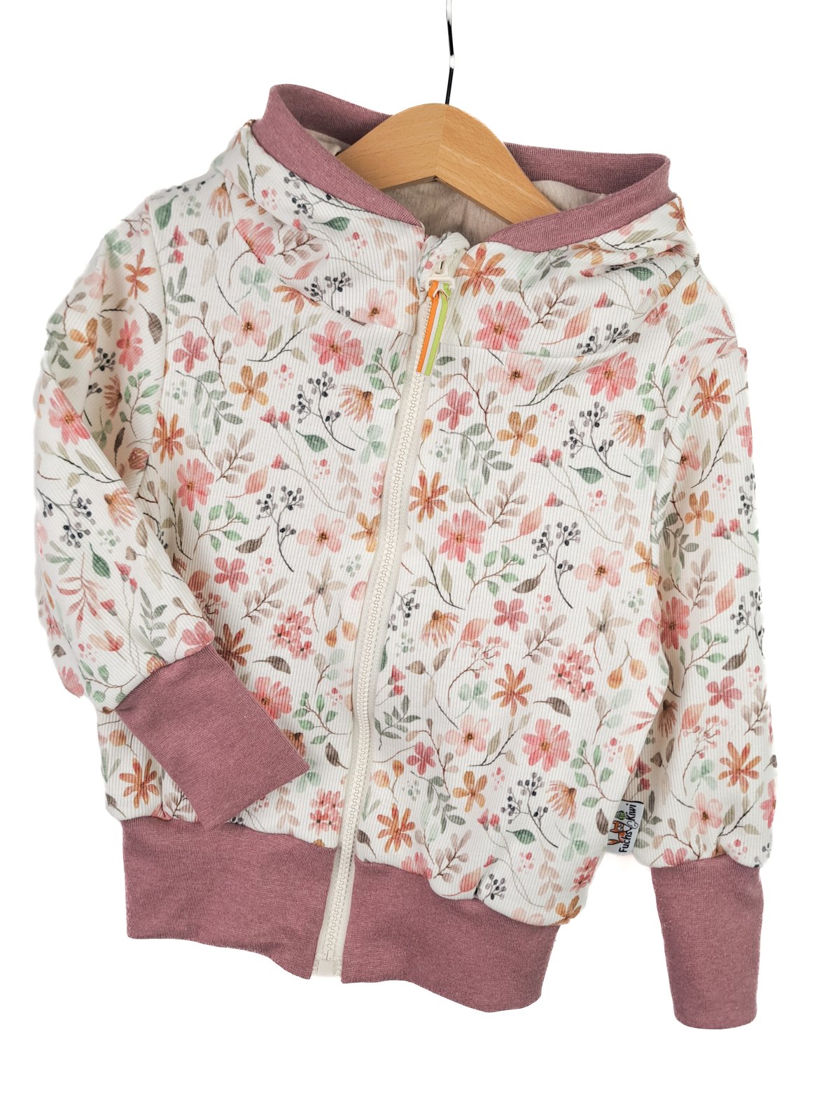 Sweatjacke Feinripp Blumenwiese