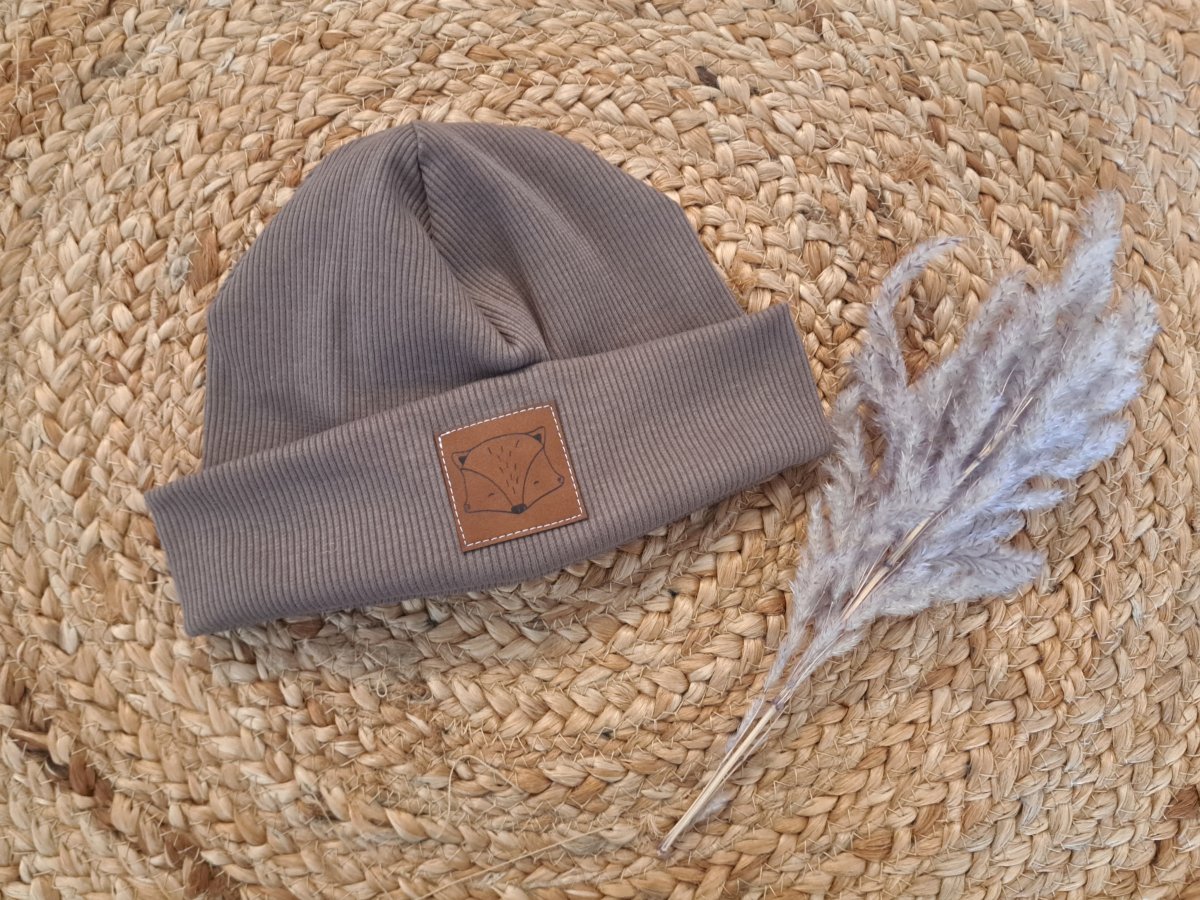 Hipster Beanie Feinripp taupe 56-60
