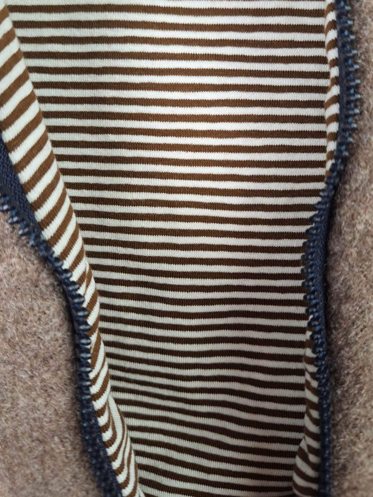 Walkjacke braun meliert mit Streifen braun