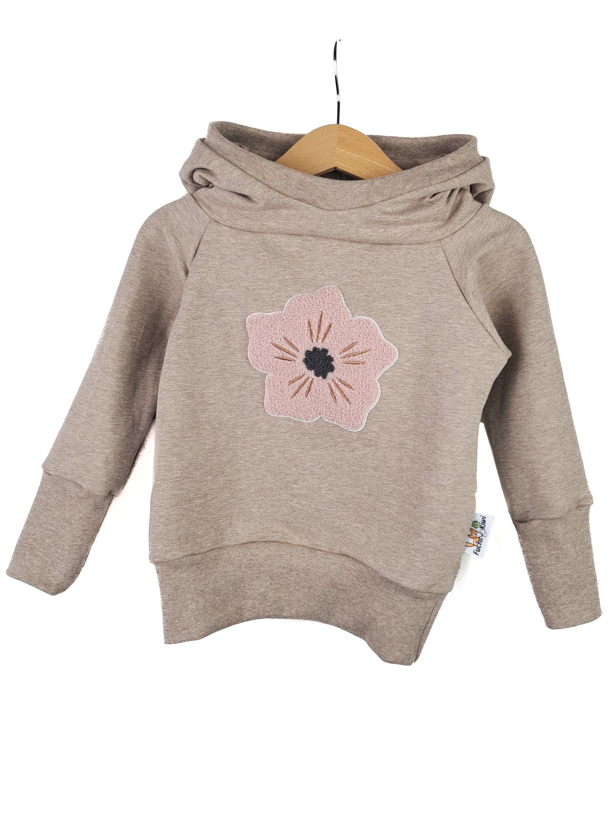 Hoodie Blumentraum-Patch sand 86/92 