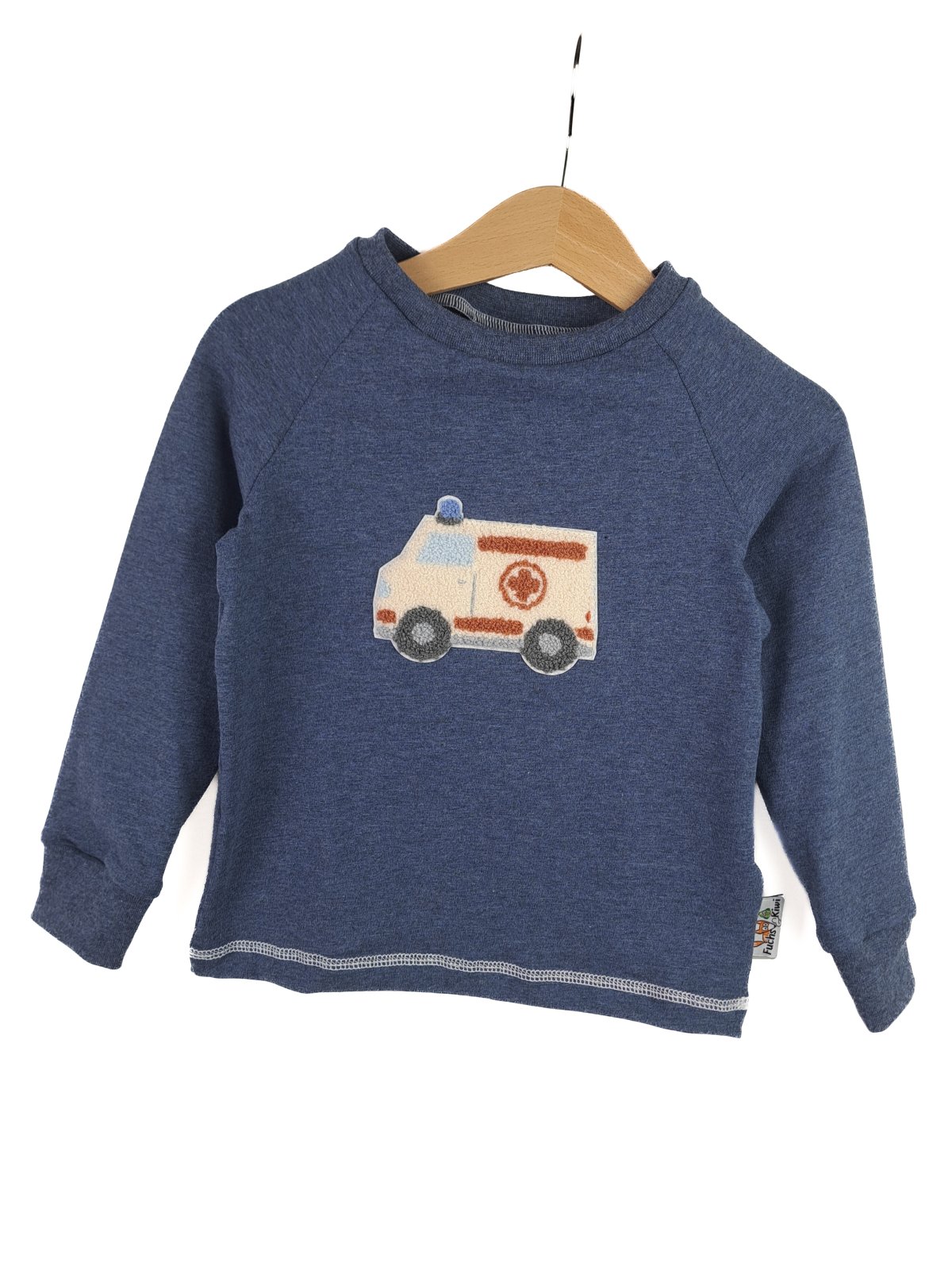 Langarmshirt Krankenwagen-Patch blau