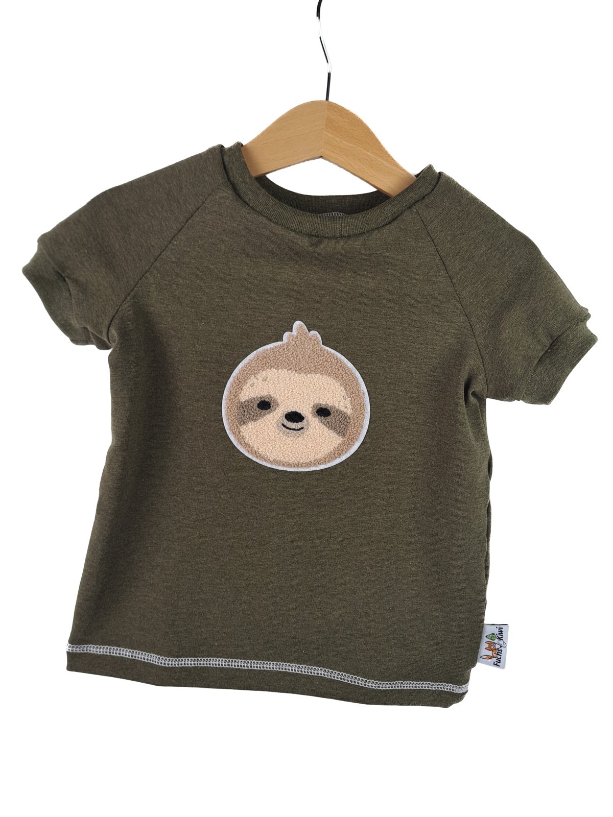 T-Shirt Faultier-Patch khaki