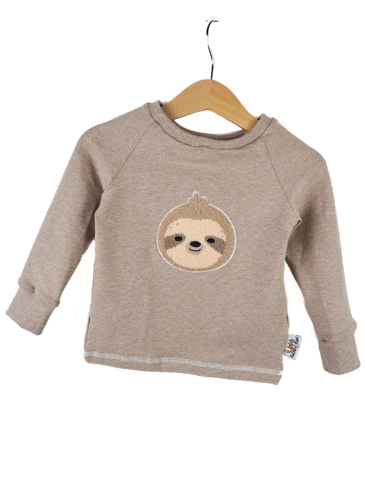 Langarmshirt Faultier-Patch sand