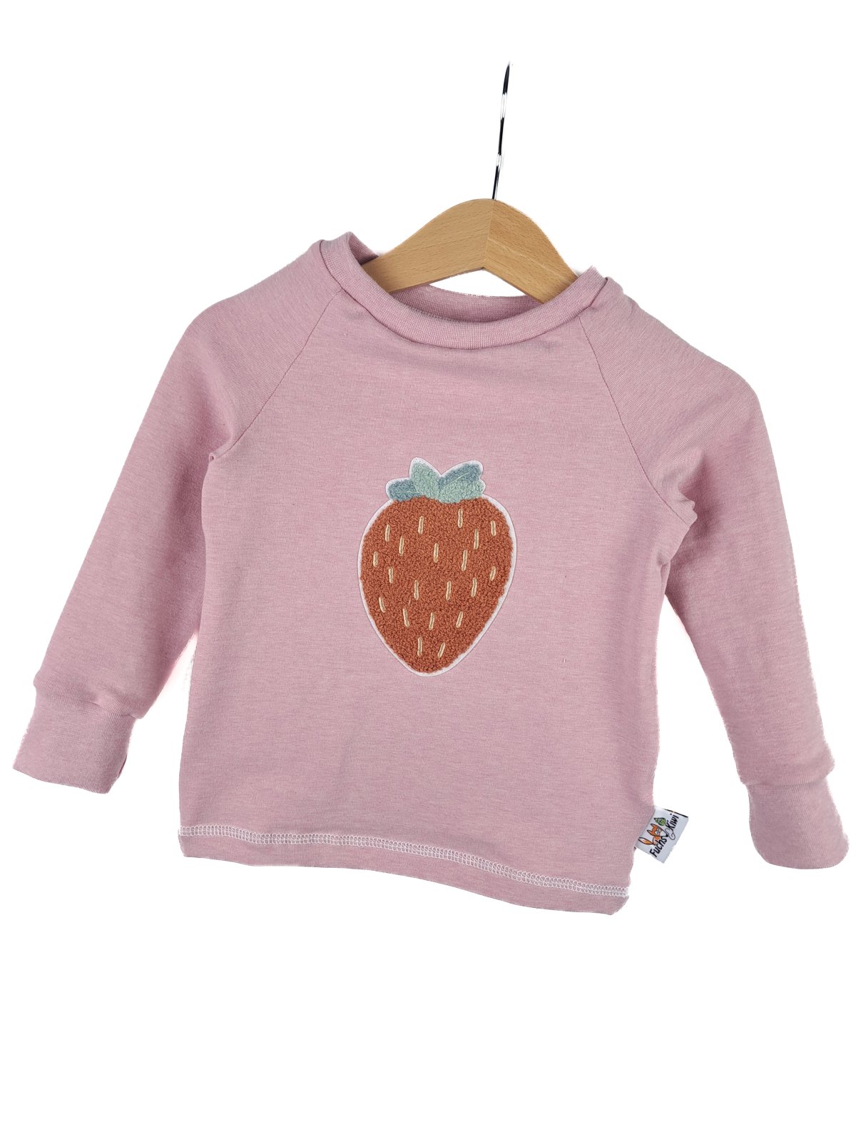 Langarmshirt Erdbeere-Patch rosa