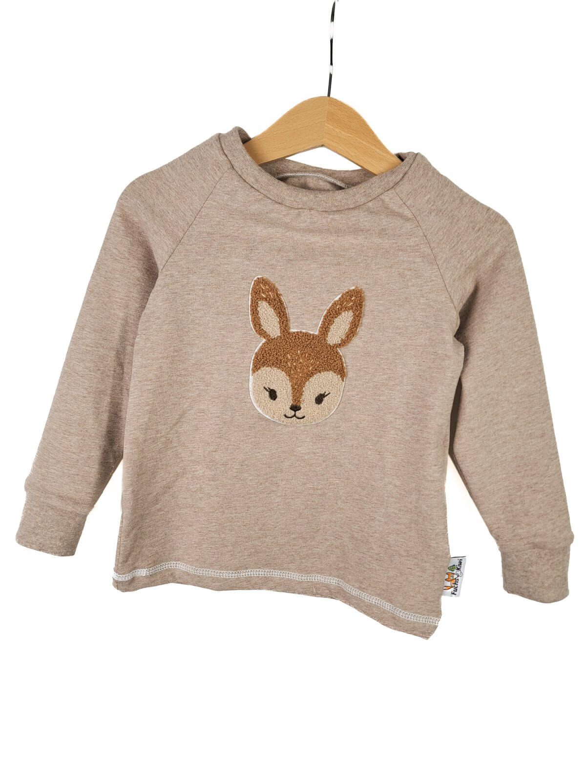 Langarmshirt Reh-Patch sand