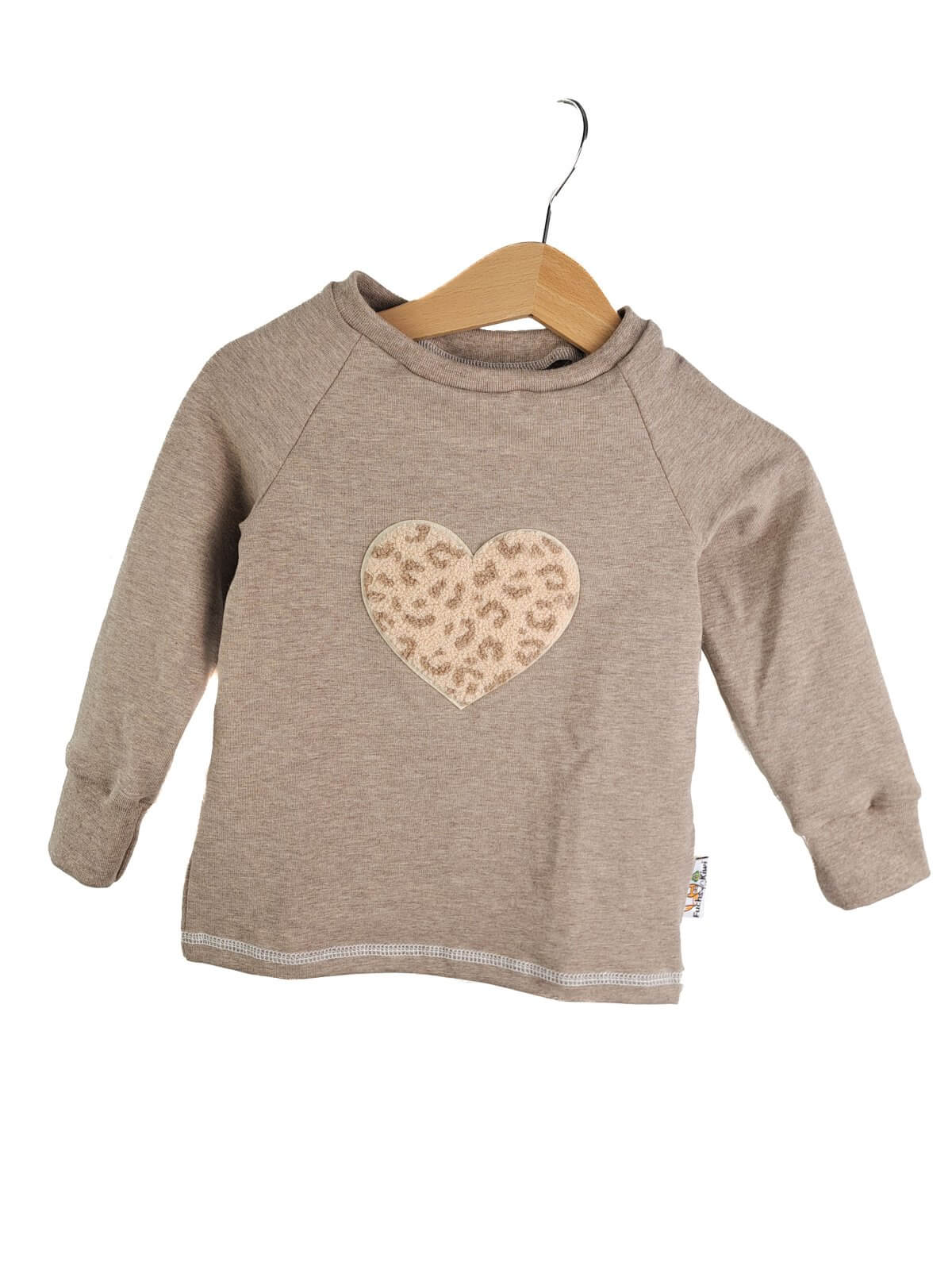 Langarmshirt Leo Herz- Patch sand