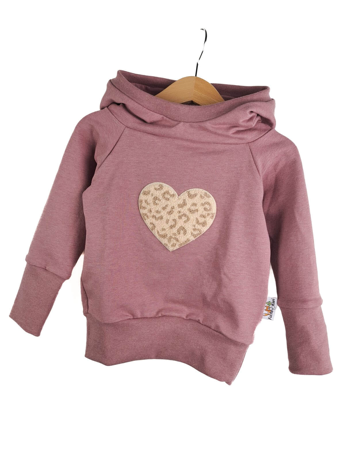 Hoodie Leo Herz- Patch altrosa
