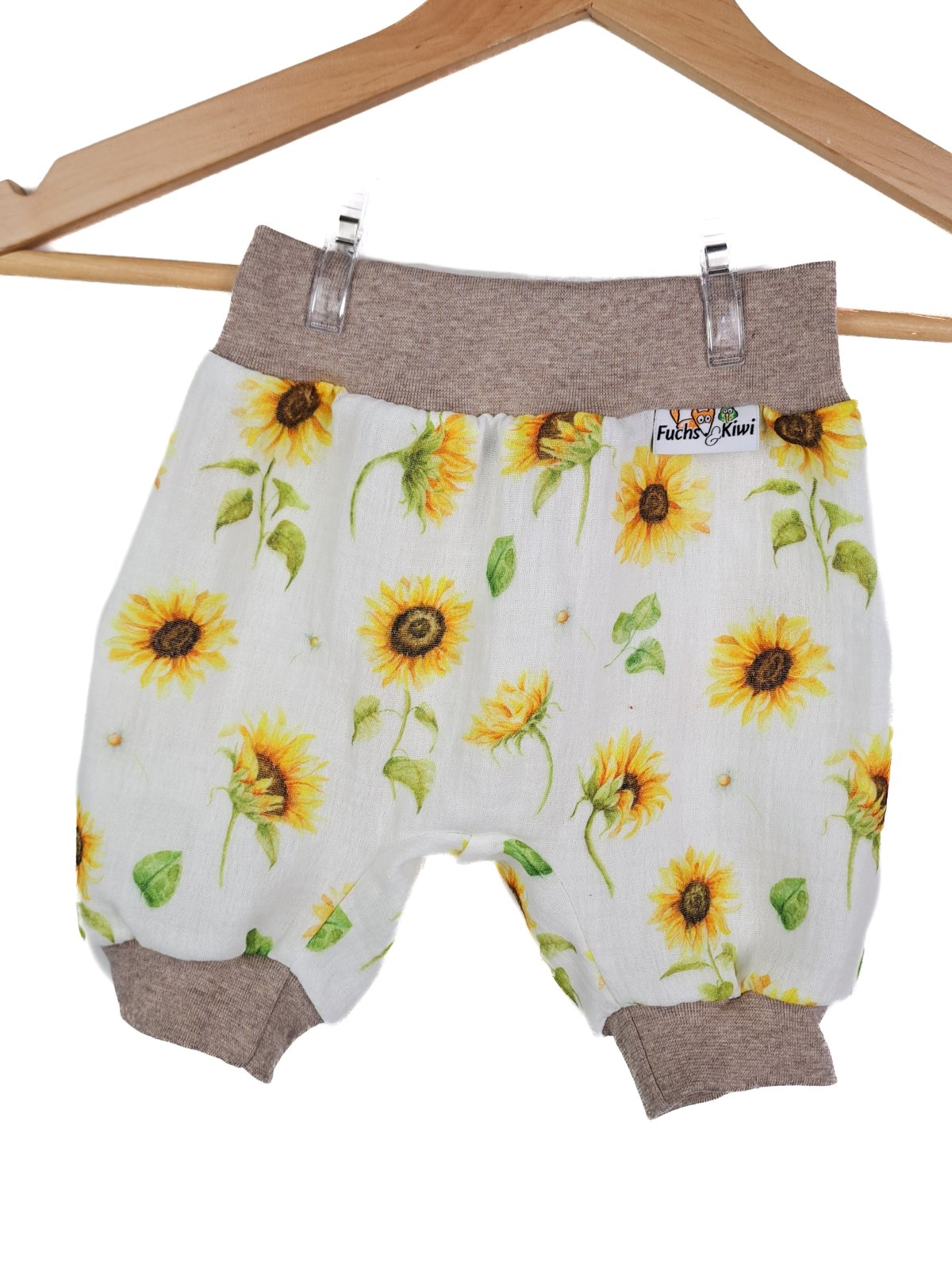 Kurze Hose Musselin Sonnenblumen