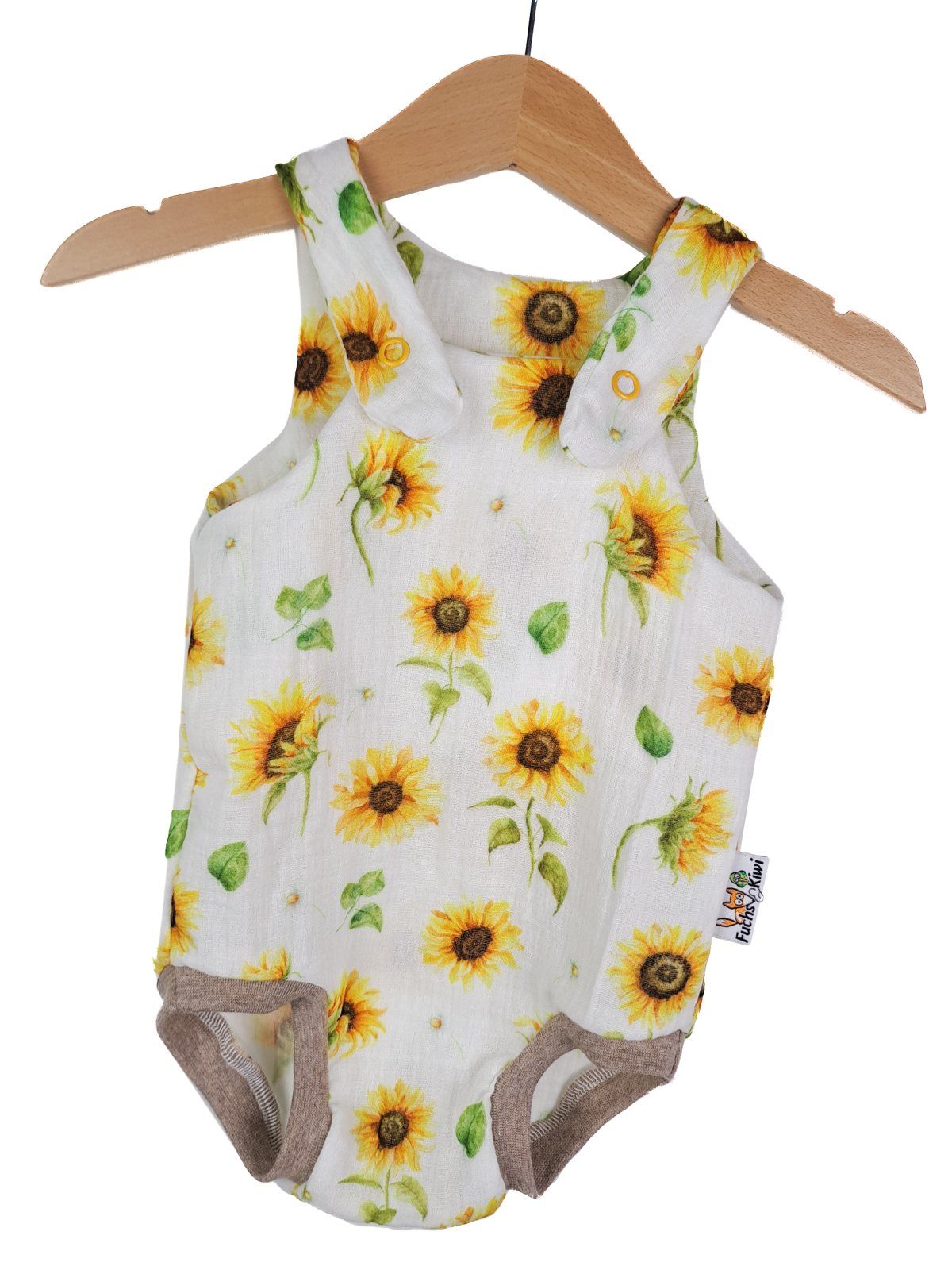 Sommerstrampler Musselin Sonnenblumen