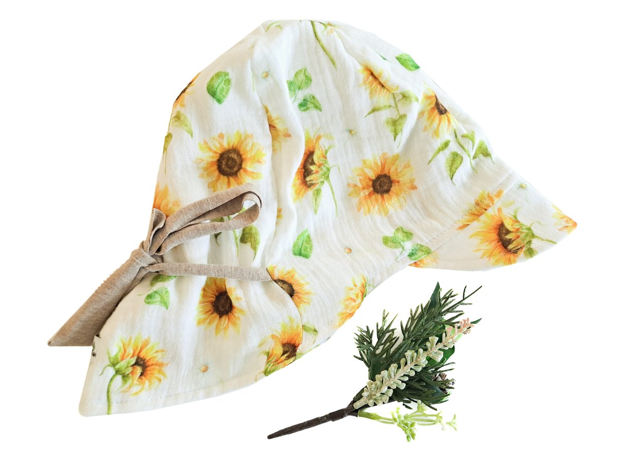 Sommerhut Musselin Sonnenblumen