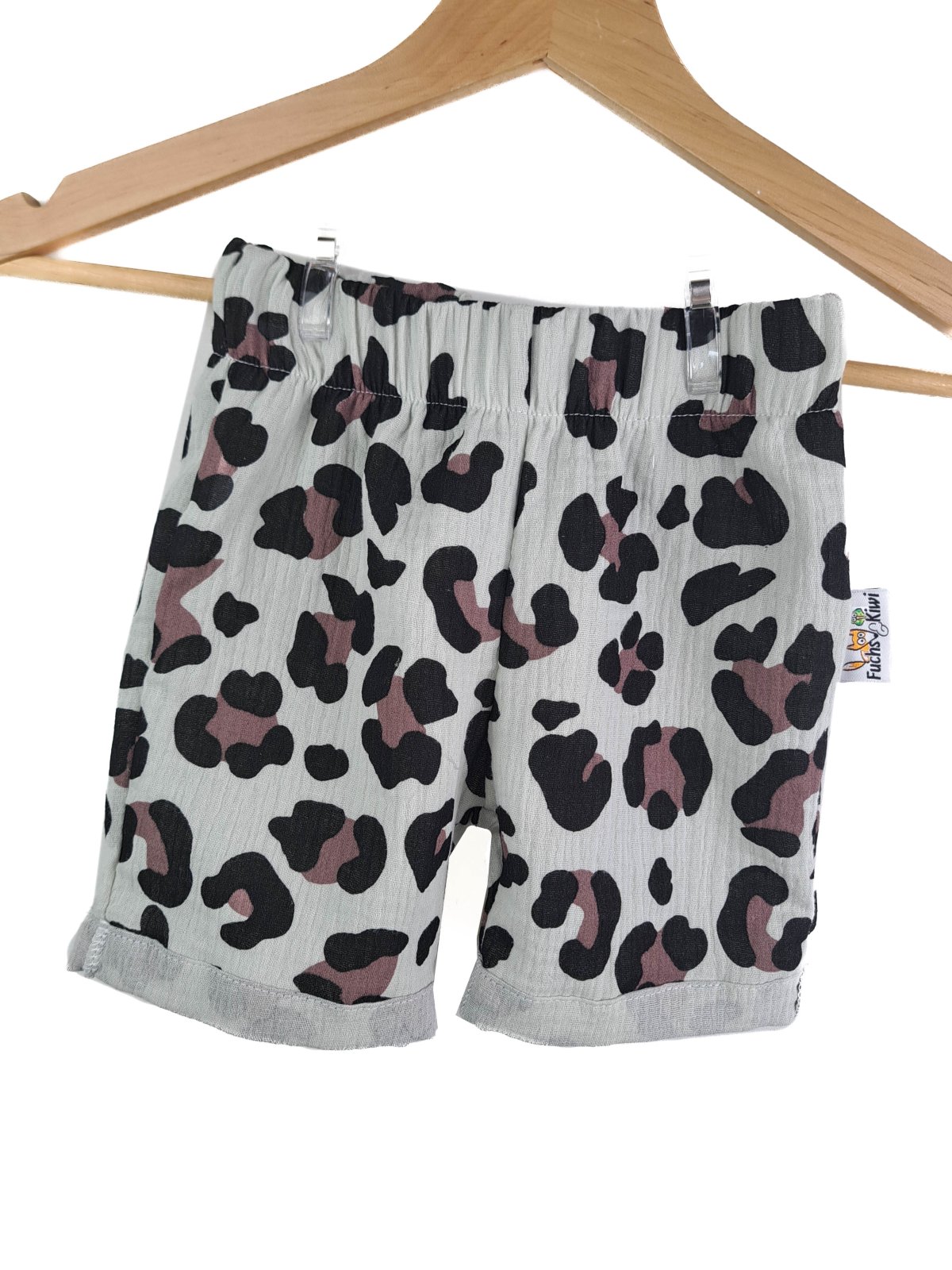 Kurze Shorts Musselin Leo schwarz
