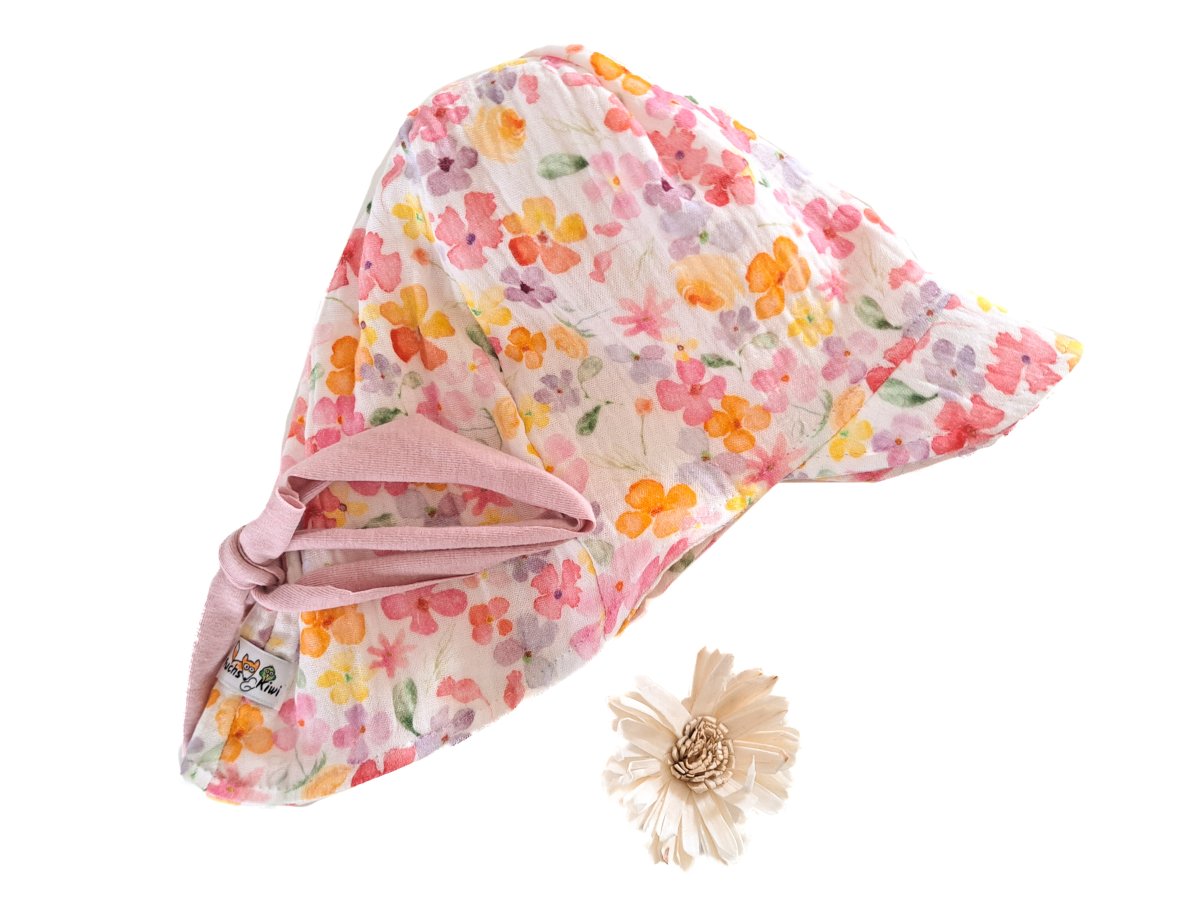 Sommerhut Musselin Blümchen bunt