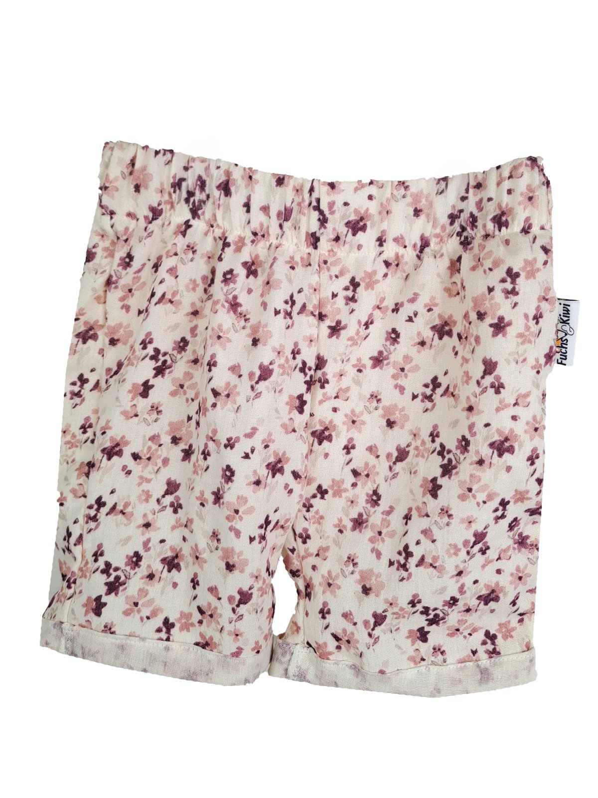 Kurze Shorts Musselin Blümchen flieder 86/92