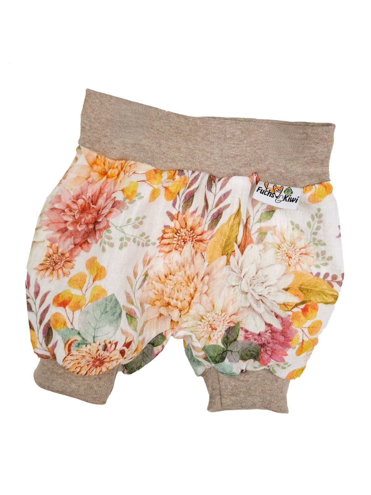 Kurze Hose Musselin Blütenzauber 74/80
