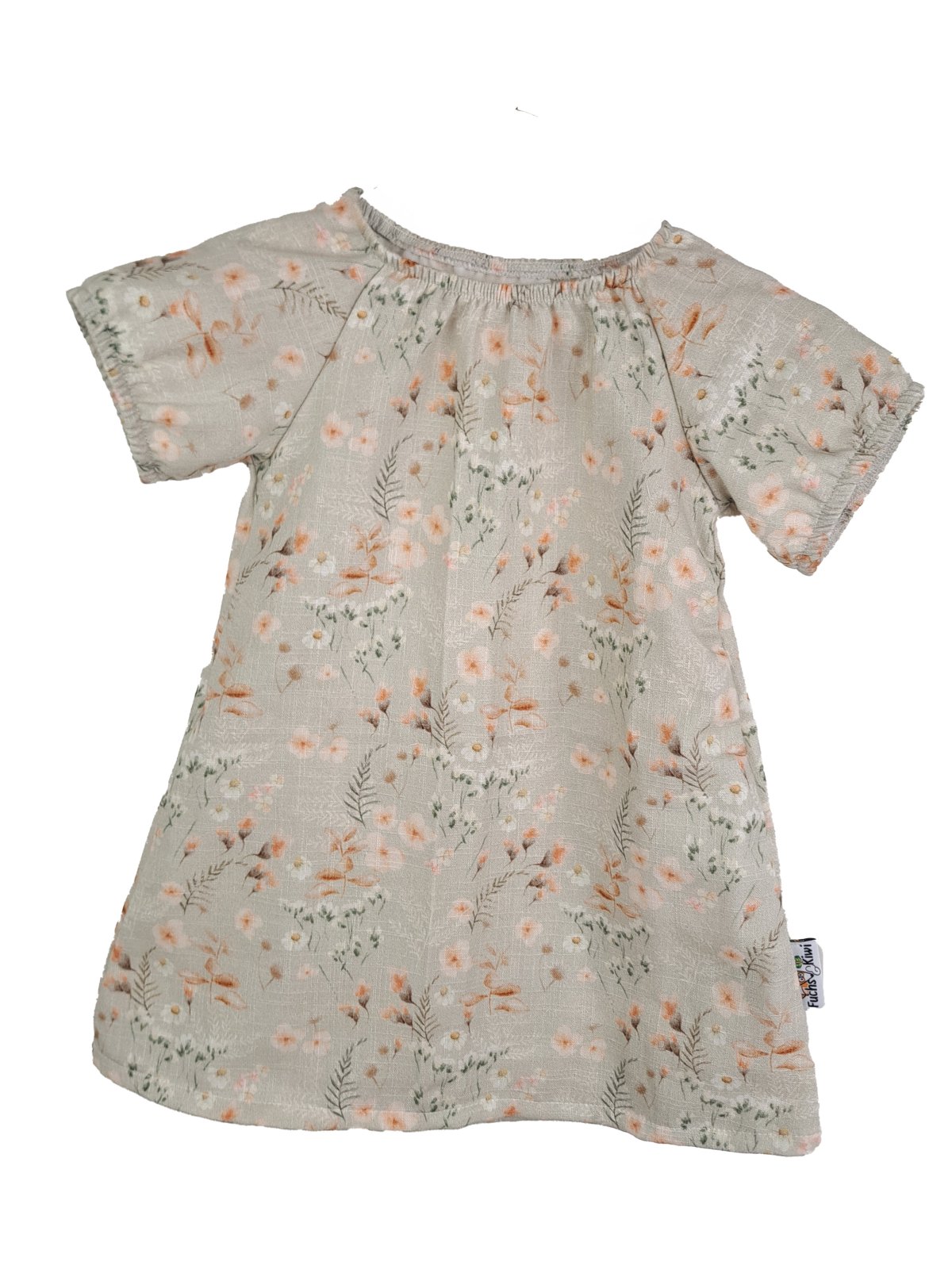 Kurzarmkleid Musselin Blümchen sand 86/92