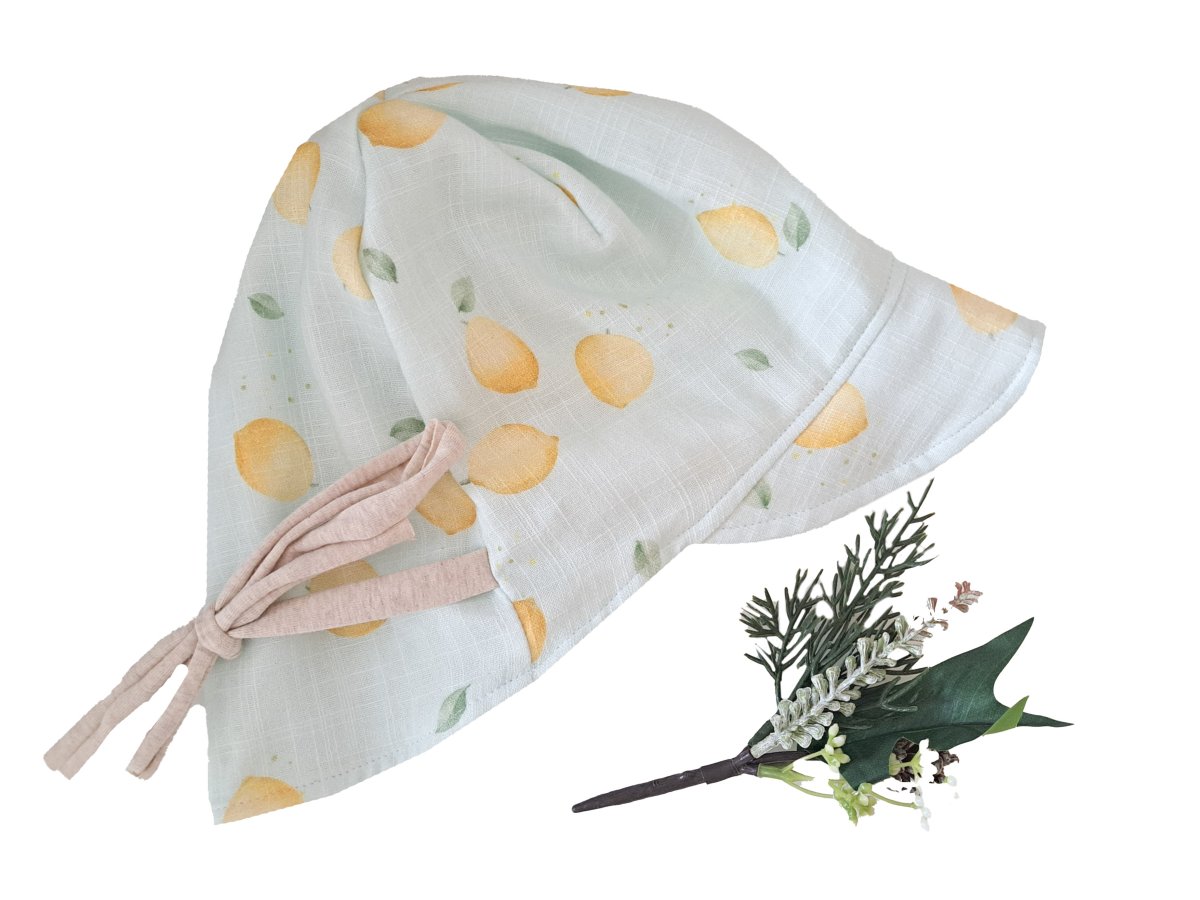 Sommerhut Musselin Zitronen S