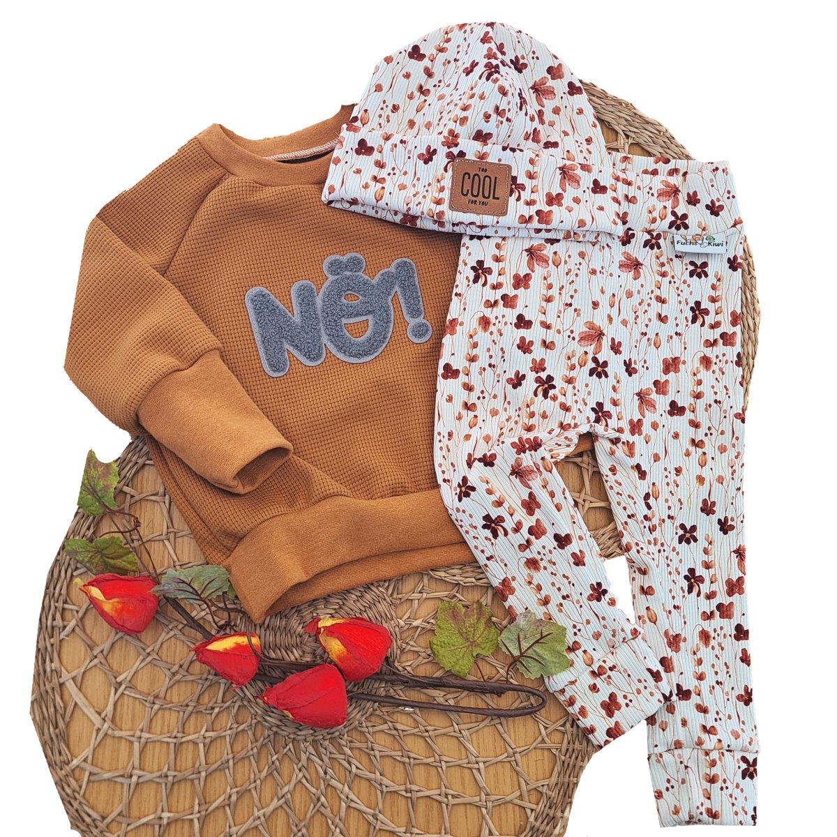 Feinripp Blumentraum rost Outfit