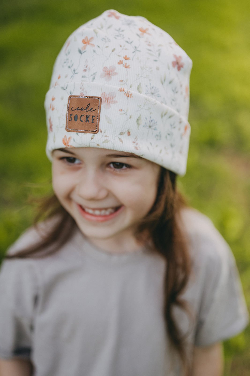 Hipster Beanie Feinripp Blütenzauber