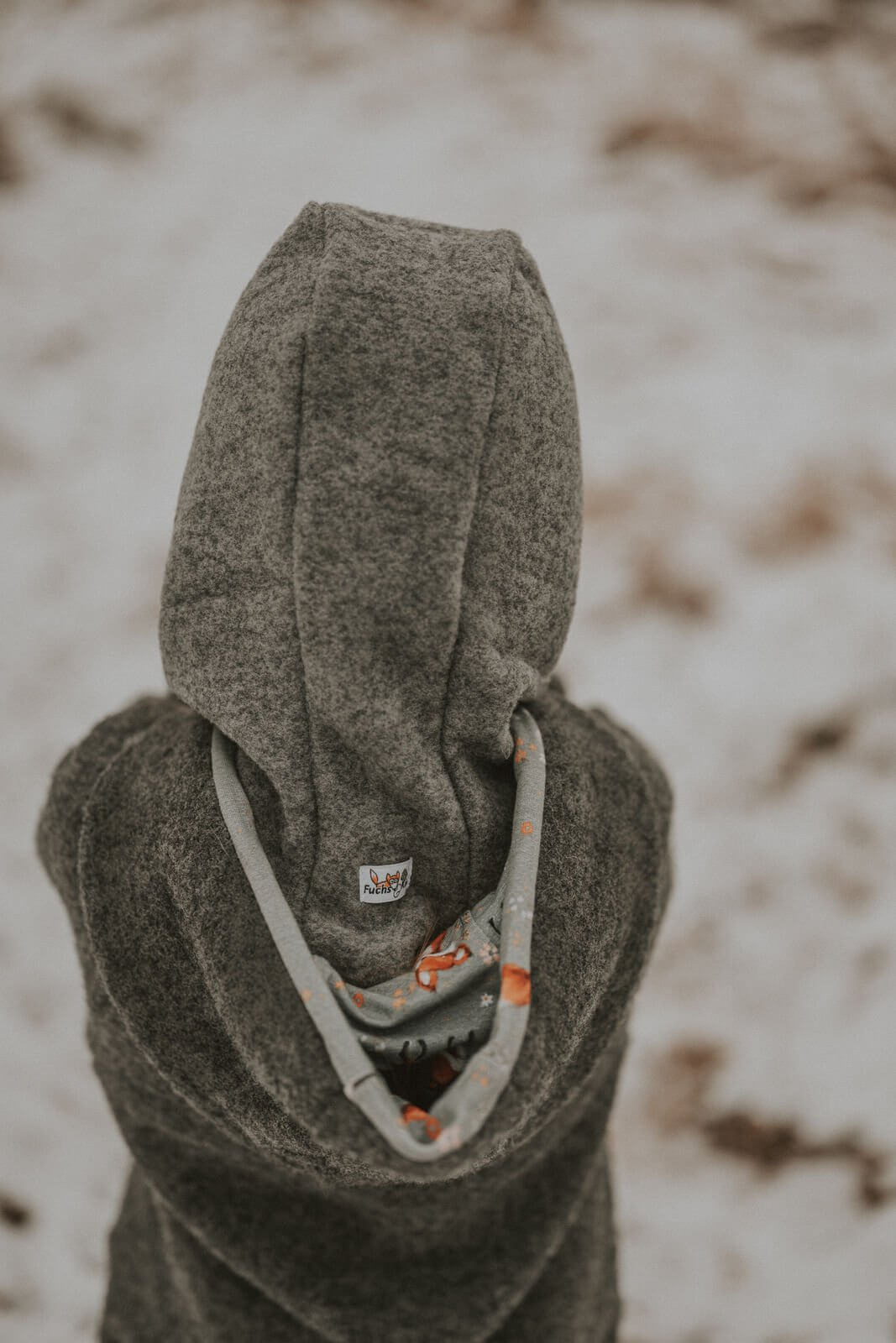 Schlupfmütze aus Merino Wollfleece blau