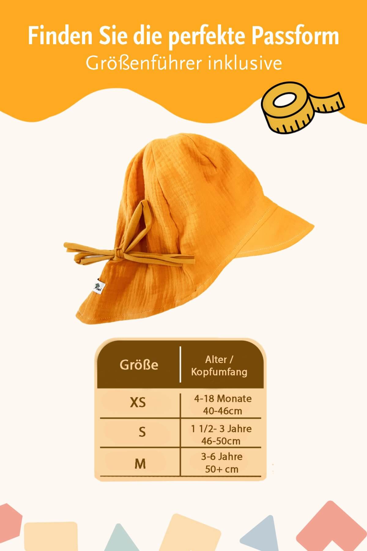 Sommerhut Musselin senfgelb
