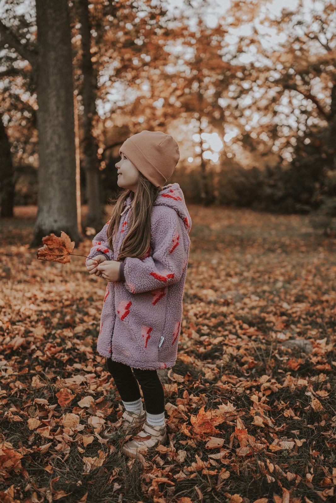 Jacke aus Fleece Blitze flieder