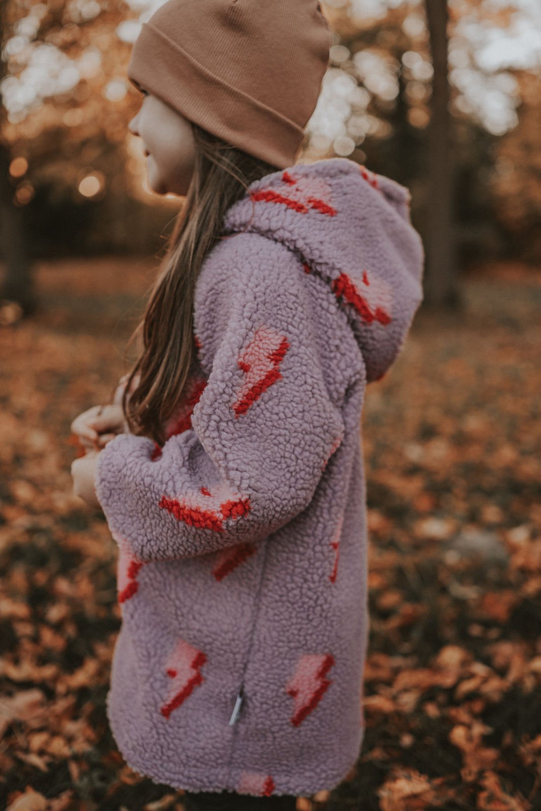 Jacke aus Fleece Blitze flieder
