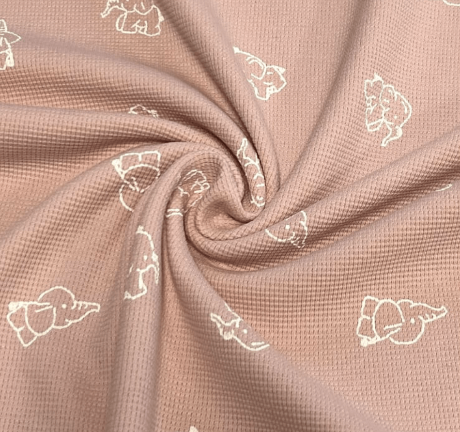 Waffeljersey Elefanten rosa