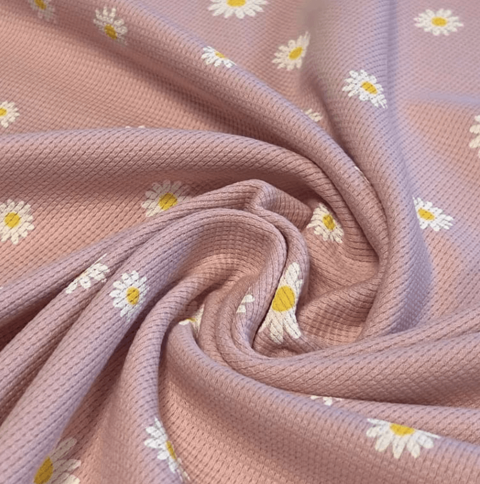 Waffeljersey Gänseblümchen rosa