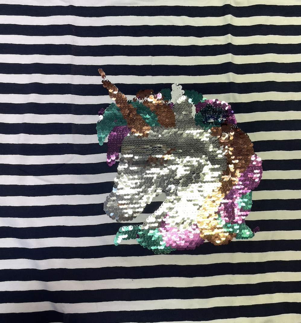 JERSEY Einhorn PANEL Wendepaillette 150 X 70 CM