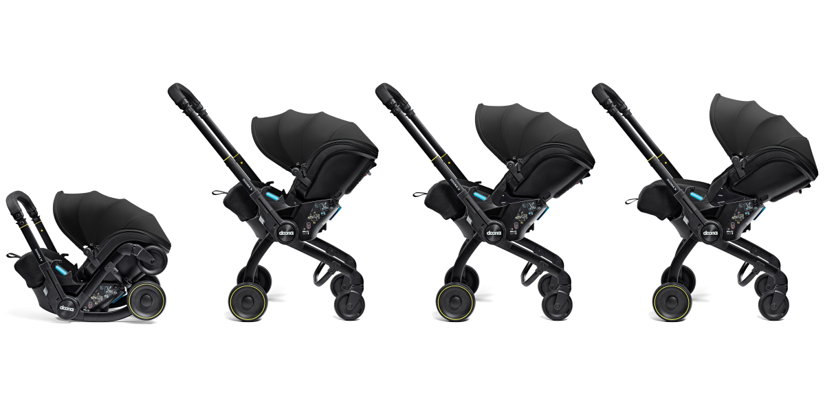 Los für Doona X - Kinderwagen "Nitro Black" + Isofix