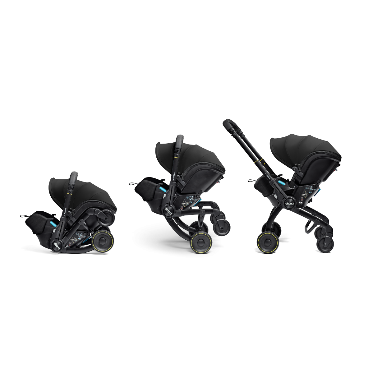 Los für Doona X - Kinderwagen "Nitro Black" + Isofix