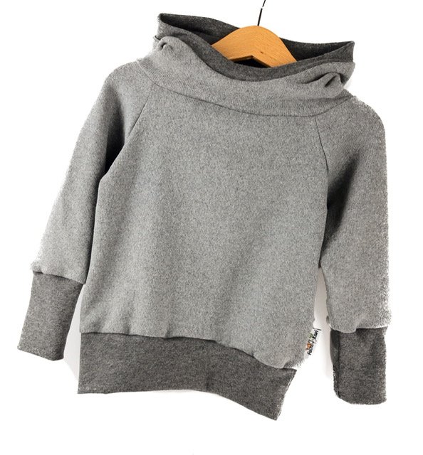 Hoodie Feinstrick grau