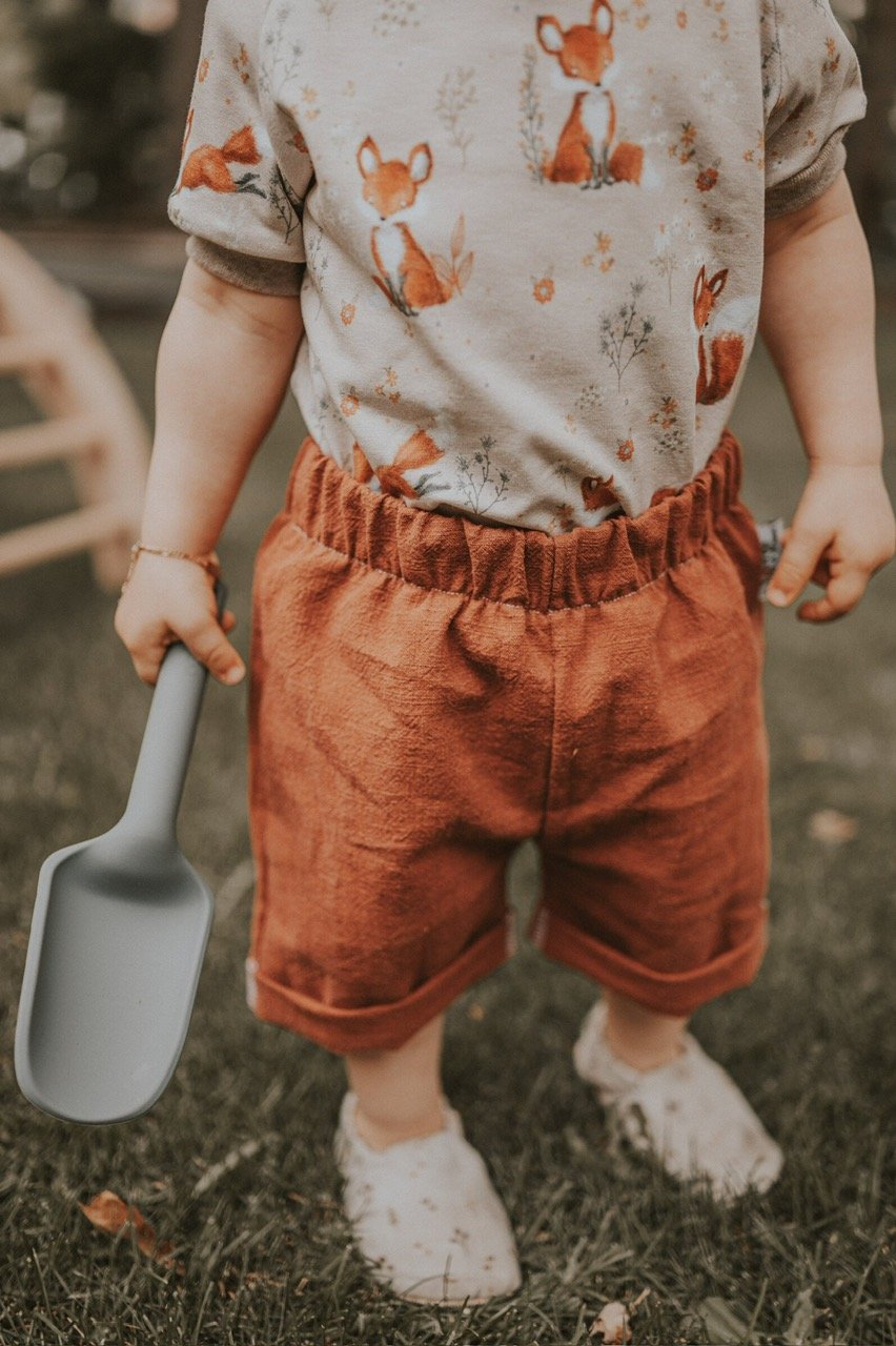 Indi Kurze Shorts Leinen karamell