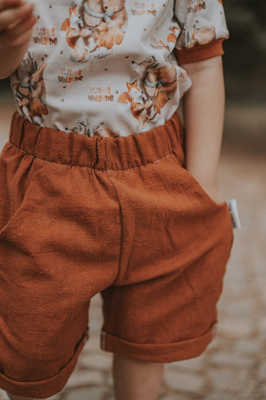 INDIVIDUELL Kurze Shorts Leinen altrosa